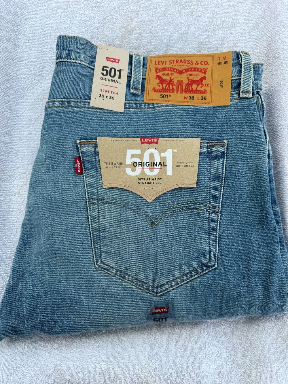 Levi's 501 Original Straight leg denim jeans, 38x36
